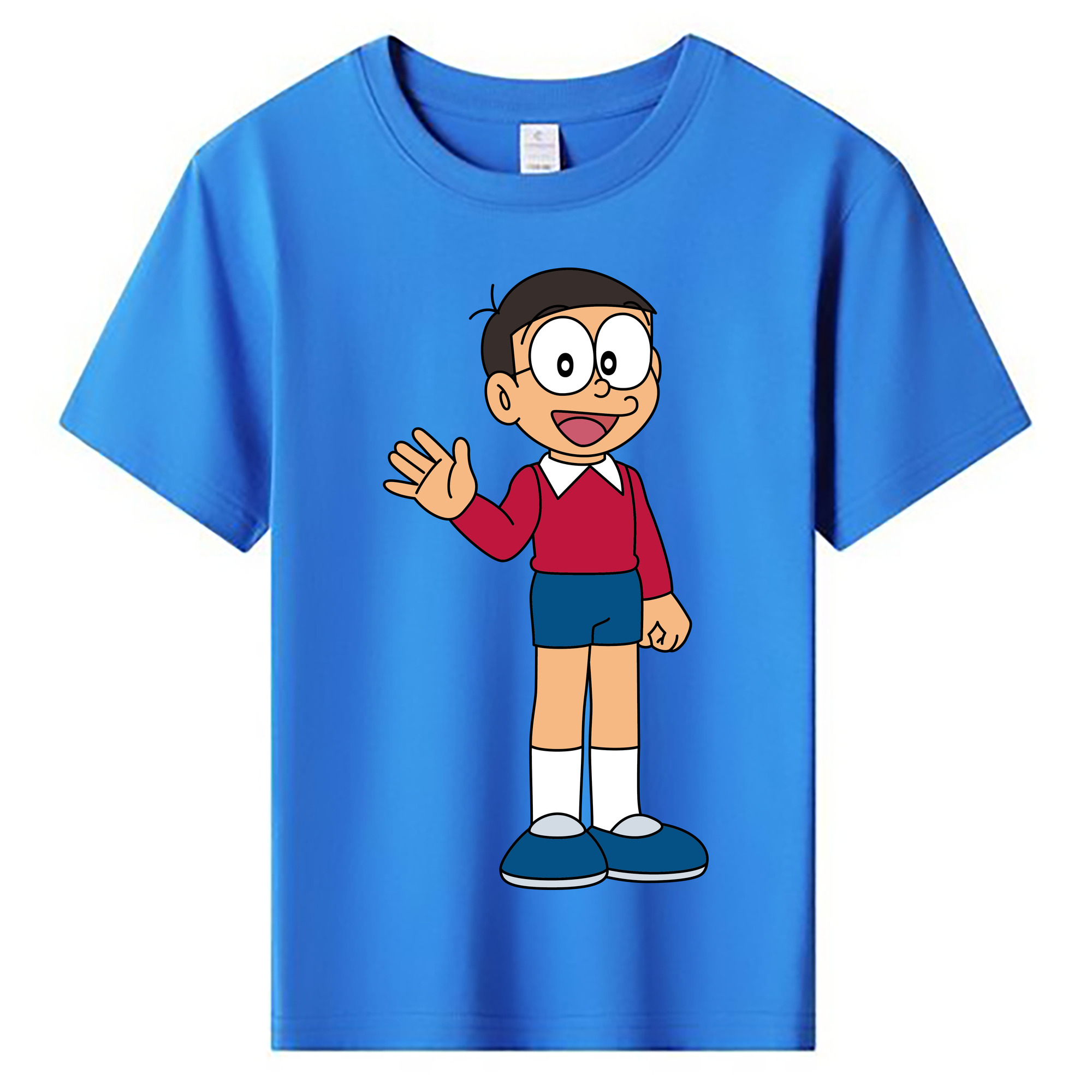（画像用） ドラえもん 野比 のび太 Doraemon Nobita Nobi 綿100％キッズTシャツ（フロントプリント）